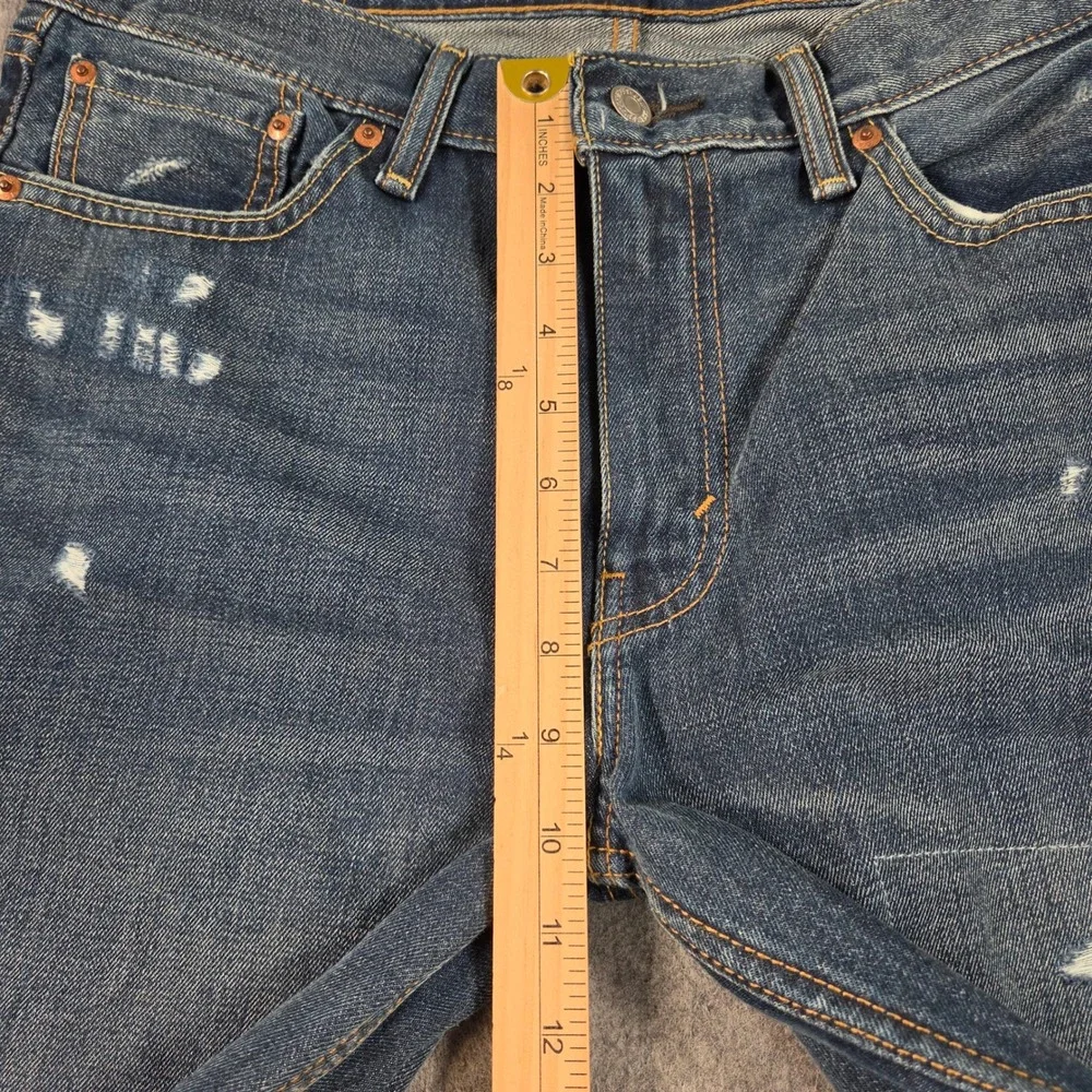 Levis 511 Jeans Mens W33 L32 Blue Slim Fit Distressed Medium Wash 04511-2305
